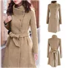 2020 frauen Winter Revers Wolle Mantel Graben Jacke Langarm Mantel Outwear Abrigos Mujer Invierno 2020 Kamel Mantel Plus Größe