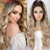 LX Brand Lange gewellte synthetische Perücke, blonde Lace-Front-Perücken für Frauen, hitzebeständig, natürlicher Haaransatz, honigblonde Perücke, Cosplay, Hairfac6069239