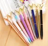 New Designer 13 Colors Metal Ballpoint Pen With Big Diamond Gem Magical Luxury Pen Fashion Creative Stationery School Office Supplies