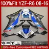 Injektionsformkroppar för Yamaha YZF-R6 Blue Black YZF R6 R 6 600YZF600 2008-2016 Bodywork 99NO.138 600cc YZFR6 08 2008 2009 2010 2011 2012 YZF-600 13 14 15 16 OEM FAIRING