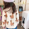 Garçons et filles mignon alpaga motif cardigans tricotés enfants chauds chandails à boutonnage simple 201128