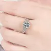 18K Wit Goud 3Ct Ronde Moissanite Solitaire Verlovingsring Bruids Bruiloft Sieraden Geschenken Maat 6 7 8 9 10331b