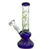 9 inch 4 mm dikke UV Bong glazen bongs diffuse Downstem Hookahs 4 Arms Tree Perc Water Pijpen Olie Dab Rigs gloeien in de donkere 18 mm vrouwelijke gewricht met kom