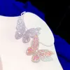 Asnora stijlvolle roze vlinder broche voor vrouwen met zirkoon montage kristal bruiloft