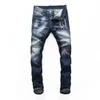 Tops Men Ripped Distressed Jeans Fashion Designer Slim Fit Washed Motocycle Men's Denim Pants Panelled Hip Hop Biker Mens Trousers NJ7903