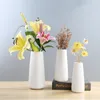 20 / 23.3 / 27cm Hauteur Blanc / Noir Vase De Table En Céramique Artisanat Chinois Décor Pot De Fleurs Pour Fleur Artificielle Décorations Pour La Maison LJ201208