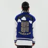 Aolamegs Cartoon House Flowers Letter Recamitine Harajuku Giacca da baseball Men Coats High Street Bomber Jackets 3 Color Opzionale 201111