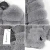 Chaqueta de piel de zorro auténtica para mujer, chaqueta corta de piel natural a la moda de invierno, abrigo de cuero de lujo 201212