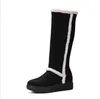 Vendita calda-Stivali da neve Stivali alti fino al ginocchio Scarpe da donna Flock di alta qualità Scarpe invernali N BK-CJL-6016