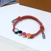 2021 nuovo bracciale telescopico a colori in acciaio al titanio bracciale alla moda da uomo e da donna con quattro piccole perle stampate