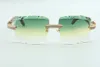 2021 عدسة العدسة الصغرى المعبدة الماس النظارات الشمسية 3524020، الطاووس المعابد خشبية النظارات، الحجم: 58-18-135 ملم