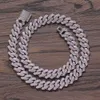 13mm Mężczyźni Kobiety Hip Hop Rhombus Cuban Link Łańcuch Choker Naszyjnik Bransoletki W Pełne Mikro Cyrkonia Zapięcie Iced Out Bling Bling Biżuteria Zestaw