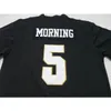 2324 UCF Knights Morning＃5 Real Full Embroidery College Jersey Size S-4XLまたはカスタム任意の名前または番号ジャージー