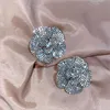 Stud AENSOA luxe cristal grandes fleurs boucles d'oreilles pour femmes strass Transparent déclaration fête mariage bijoux