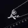 Lotus leuke echte 925 sterling zilveren handgemaakte ontwerper fijne sieraden bloem in de regenketting met hanger voor vrouwen Collier Q0531