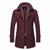 Men Designer Winter Long Coats Mens Thick Warm Wool Blends Woolen Pea Scarf Decoration Male Trench Coat Overcoat 4XL
