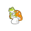 20pcslot sevimli karikatür öğrenci hayvan pimleri mantar kurbağa yavru kedi broşlar unisex sırt çantası yaka kovboy rozeti takı ascce72424313