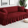Solid Color Elastische Sofa Cover voor Woonkamer Gedrukt Plaid Stretch Sectionele Snipcovers Sofa Couch Cover L Vorm 1-4-Seater LJ201216