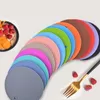 Candy Color Round Shaped Silicone Non-slip Heat Resistant Cup Mat Coaster Cushion Placemat Pot Holder 18*18*0.3cm