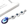 Lucky Eye Blue Turkish Evil Eye Eye Wall Hanging Silver Color Bead Gifts Decorations for Car Office Home Living Room EY1361260V