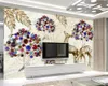 Beibehang papel de parede European style jewelry wealth tree metal elk 3d stereo TV background wall home decoration wallpaper