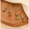 Punctured punk stainless steel stud earrings Opal bullet studs ear rings women mens fashion jewelry gift will and sandy