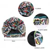 Étnico impresso Big Flower Lenço Bonnet Mulheres Turban Hat turbante Femme Musulman Índia Hat Head islâmica Enrole Turban Moda