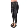 Casual Calça Negra Mulheres Slim Borlas Alto Elástico Pu Couro Pencil Calças Outono e Inverno Sexy Calças Clube Wear Streetwear 201109