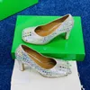 22s Women dress shoes Autumn Genuine Leather Thin High Heels Round Toe Crystal Shoe Shallow Party Pumps Slip-On Chaussure Femme size 35-40