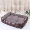 Luxury PU Leather Dog Beds Waterproof Cozy Pet Basket Cat Kennel Removable Mattress for Puppy Big Animals Bulldog Teddy Y200330