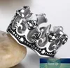 Black Royal King Crown Knight Fleur de lis Cross Vintage Ringe für Männer Schmuck