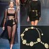 Nuovo designer di lusso Fashion Brand Chain Belt for Women Golden Coin Dolphins Metal Welts Accessori per abbigliamento femminile 1061887155
