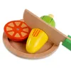 나무 아기 장난감 절단 과일 야채 놀이 미니어처 음식 어린이 나무 아기 초기 교육 실생활 코스프레 부엌 음식 장난감 LJ201211