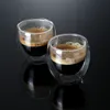 Conjunto de 2 6 80ml de copo de vidro isolado de parede dupla 80ml para beber xícara de chá Cfee Latte Espresso ou beber LJ200821