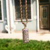 Piller Bottle Necklace Icedout Material Copper Cubic Zircon Double Color Men Hip Hop Rock Street Jewelry Pendant With Rope Chain5824447