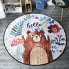 Tier gedruckt Runde Kinder Teppich Spielzeug Kinder Teppich Baby Spielmatte Baumwolle Entwicklungsmatte Teppich Puzzle Spielmatte Aufbewahrungstasche Spielzeug LJ200904