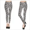 Bivigaos Verão Novas Femininas Leggings Zebra-Stripe Imprimir Legins Fino Skinny Leggings Leite Preto Leggings Slim Nine Calças Mulheres LJ201006