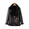 Casacos de inverno Mulheres espessura Faux Leather Fur Sheepskin Jacket feminino Aviador Outwear Casaco Feminino3524970