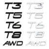 3D AWD T3 T5 T6 T8ロゴエンブレムバッジデカールカーステッカーVolvo V40 V60 V90 XC90 XC90 XC40 S80 S80 C30 C30カーアクセサリー