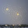 200 LED miedzi Starburst Wiszące Światła Flash Lights Zdalne sterowanie Bateria na Boże Narodzenie Ślub Outdoor Party Decoration 201203