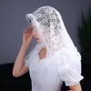 Halsdukar spets sjal mantilla slöja lätt tassel halsduk blommor sjalar och omslag för kvinnor latin massa brud 2 färger1882418