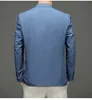 Blazer da uomo Luxury Blue Casual Giacca da abito slim Business Social Office Dress Coat Street Wear Abbigliamento uomo 2022