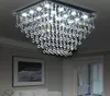 Lustres Modernos Luz de teto de cristal Raindrop Chandelier Iluminação Square K9 Crystal Flush Mount Luz de teto para sala de jantar Quarto Livin