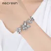 Mecresh Bridal Jewelry Wedding Accessories Crystal Color Jewelry Sets Leaf Earrings Bracelet for Women SL0EH282 201222