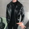 shiny leather jacket