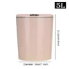 3/5L Mini Car Desktop Garbage Bin Trash Can Kitchen Bathroom Wastebasket Automatic Sensor Waste Smart Small 211222