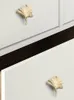 Mode kreativ ginkgo lämnar möbler dekorativt hårdvara handtag guld silver låda skåp byråklänning köksskåp