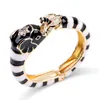 Dierlijke stijl Elephant Statement Bangle Armband voor Dames Ingelaid Rhinestone Email Manchet 8 Kleuren Party Sieraden