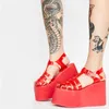 Nouveauté femmes sandales boucle perdue chaussures à semelles épaisses bande étroite bout rond à talons hauts talon compensé PVC chaussures romaines transparentes 0928