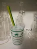 Starbucks Cup Glas Bong för flicka Kokosnöt Träd Maple Leaf Starbuck Cups Glas Bong Vattenrör med oljeplattform Hög Teech Vaxolja